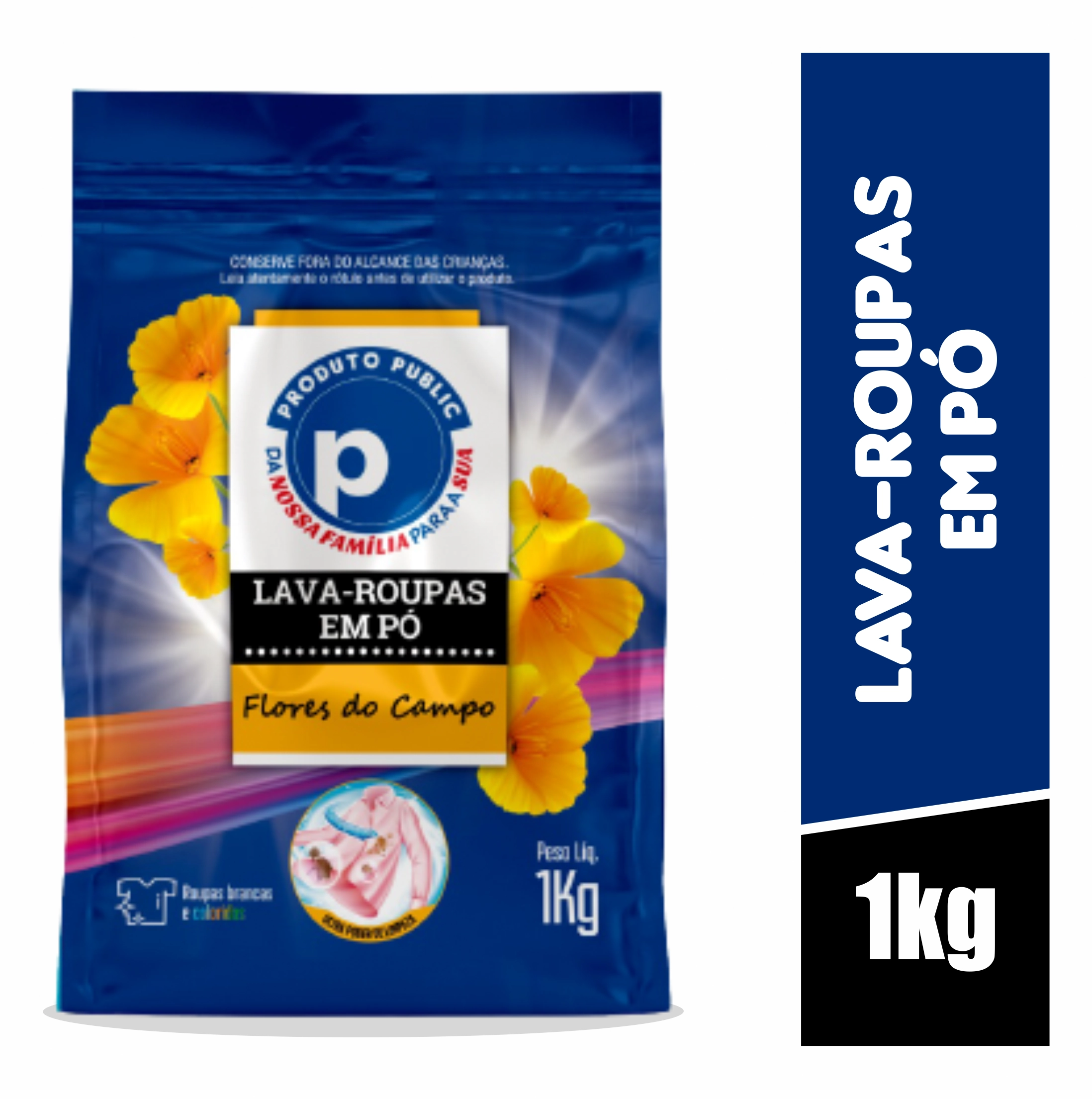 Lava Roupa Po Public 1kg Flores Sachet