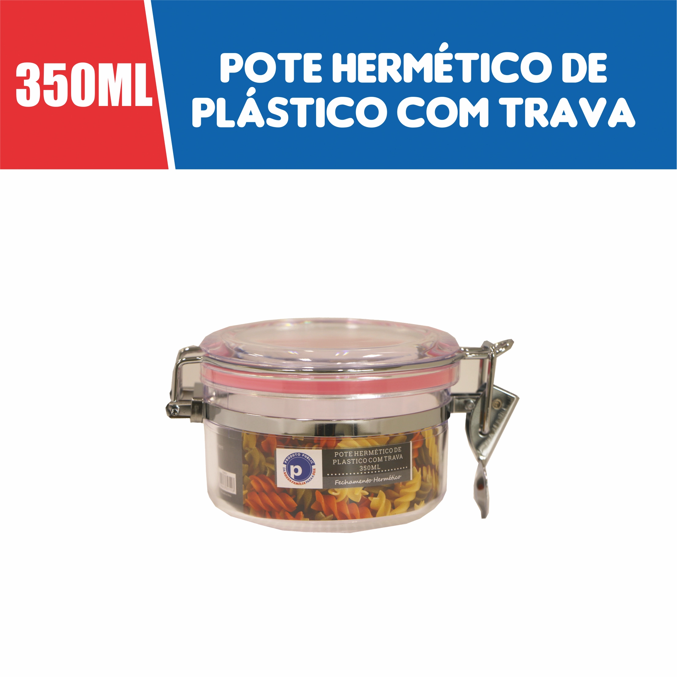 Pote Herme De Plast C/ Trava Public Sophie 650ml Rosa
