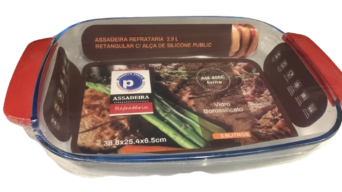 Assadeira Refr 3,9 L Retangular C/ Alça De Silicone Public