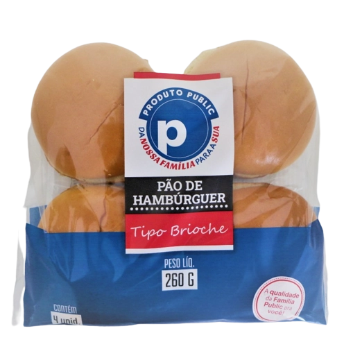 Pao Hamburguer Brioche 260g C/4 Public
