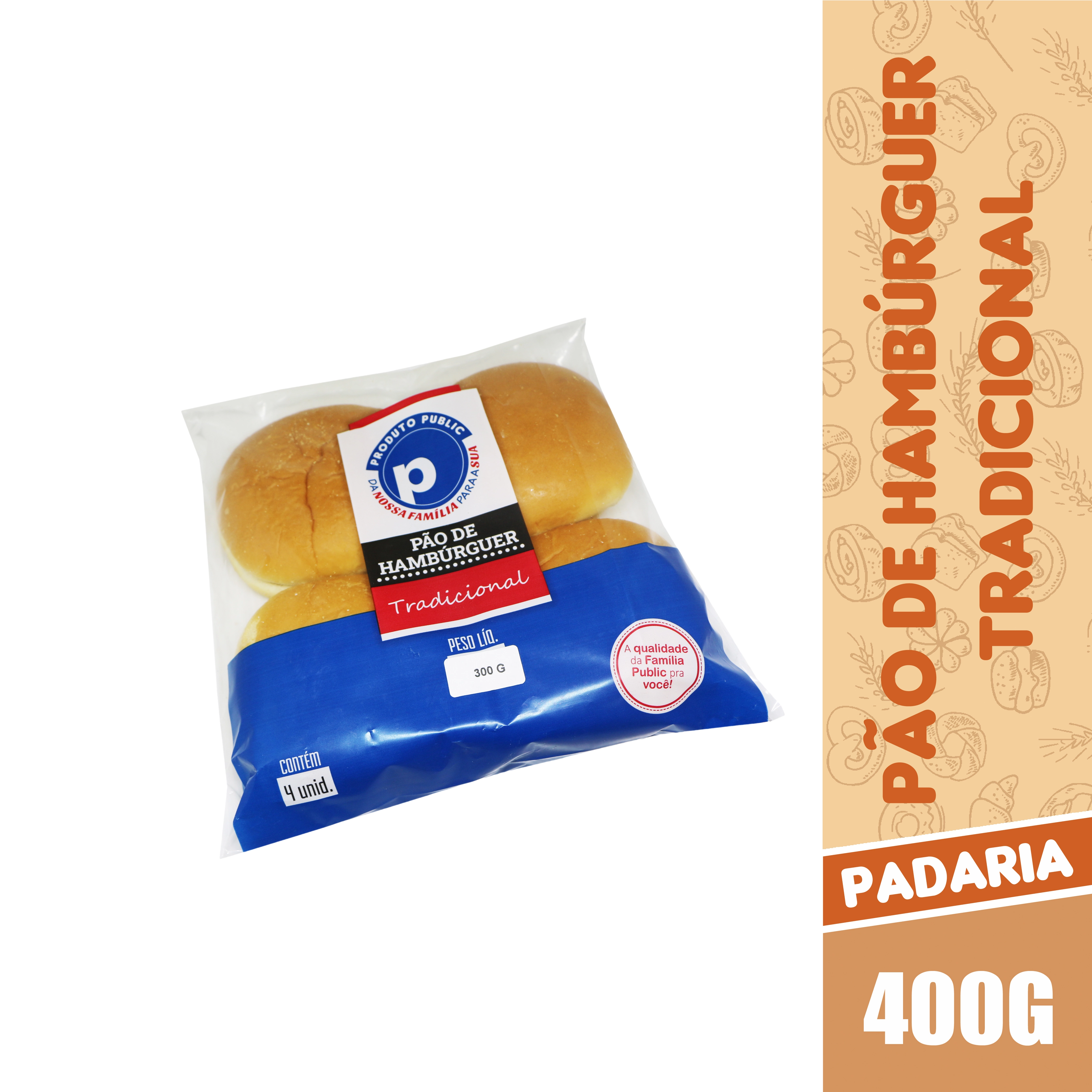 Pao Hamburguer Trad. Giga 400g C/4 Public
