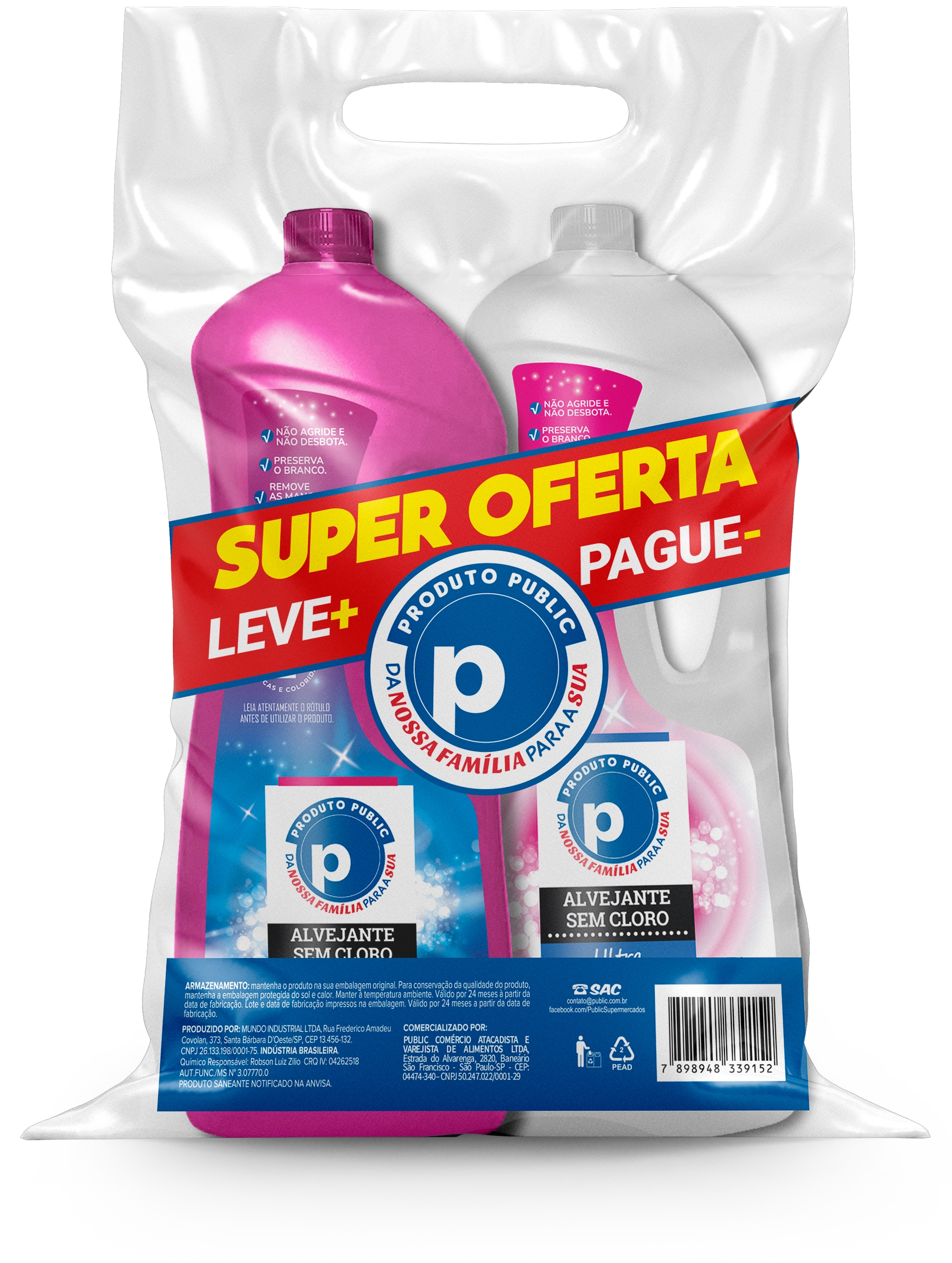 Kit Alvej Public 1,5l S/cloro Whit
