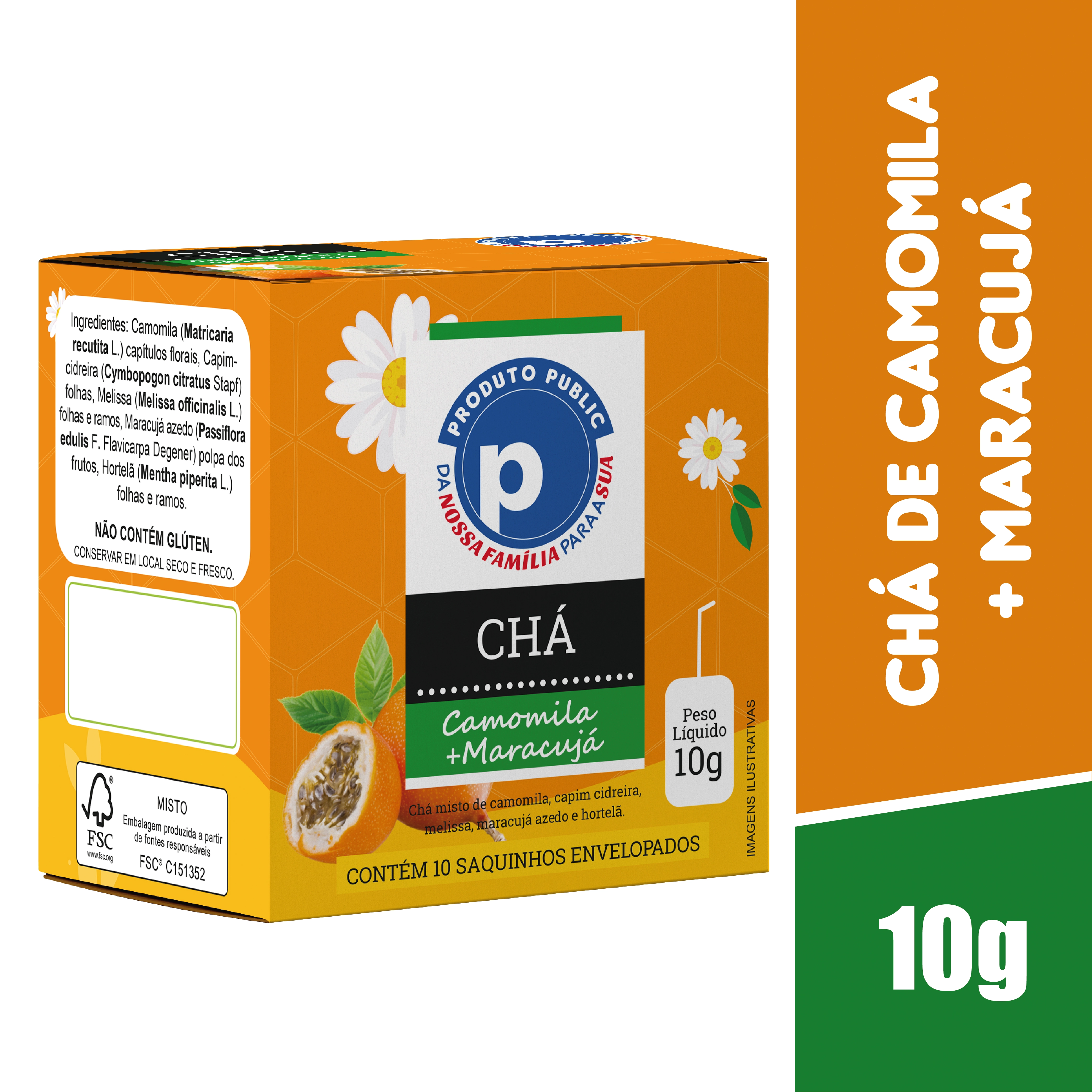 Cha Public 10g Misto Cam/cap/meli/mar/hort