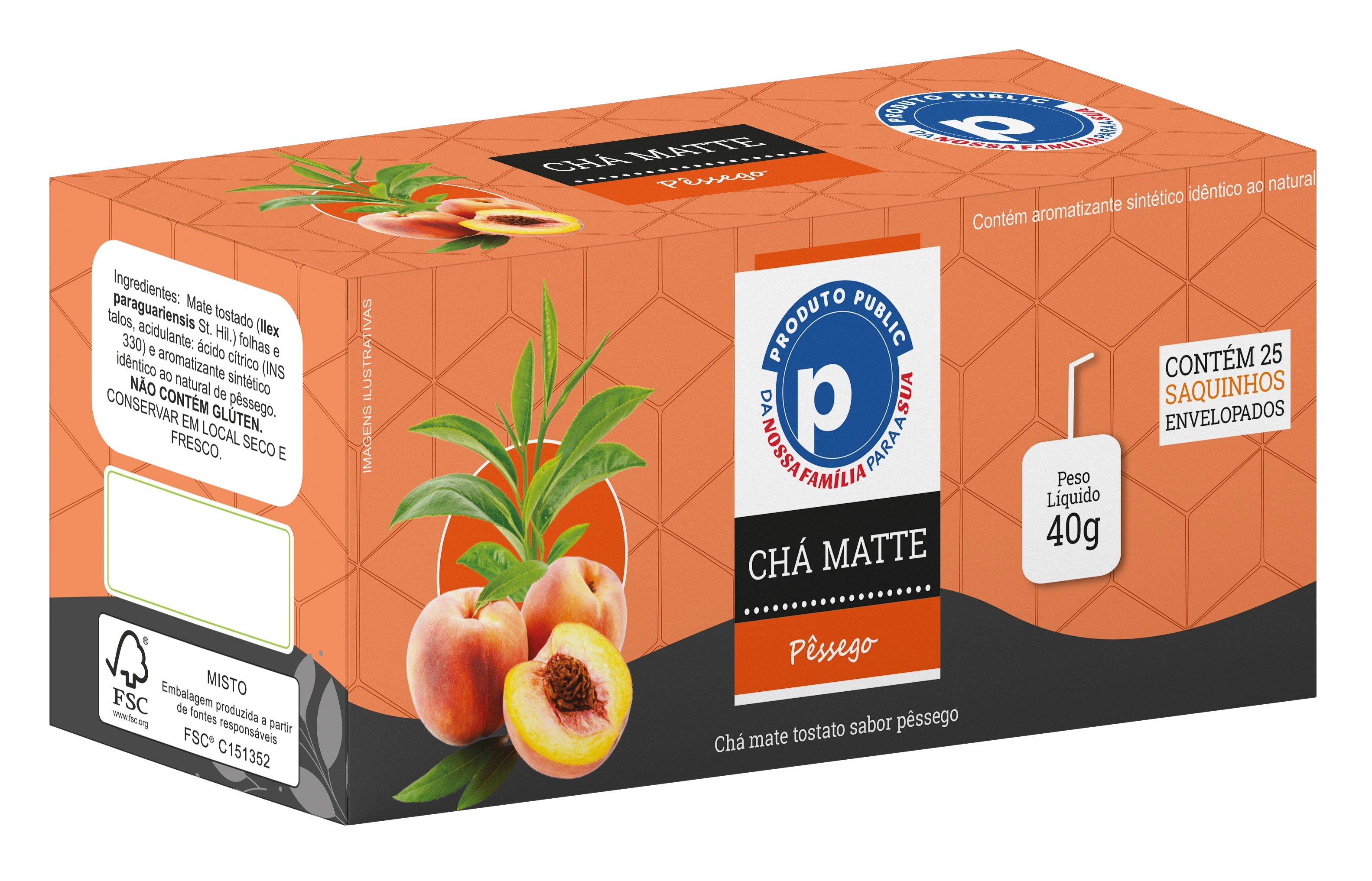 Cha Matte Public 40g Pessego