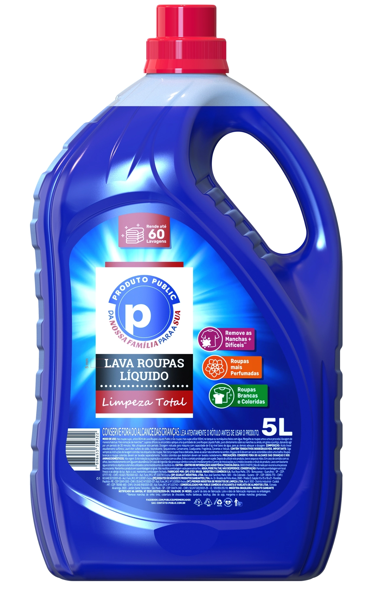 Lava Roupa Liq Public 5l Limp Total Azul