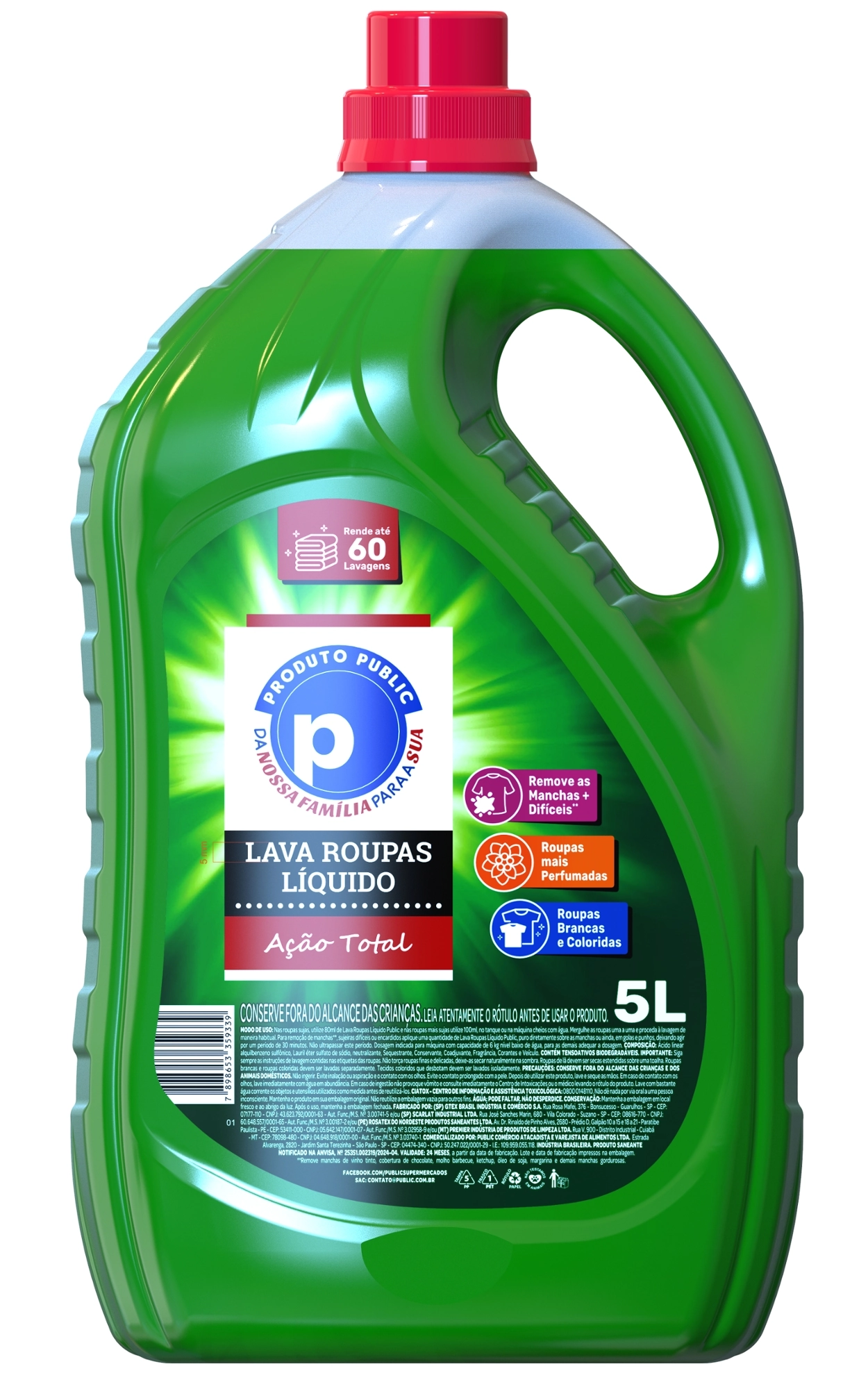 Lava Roupa Liq Public 5l Acao Total Verde
