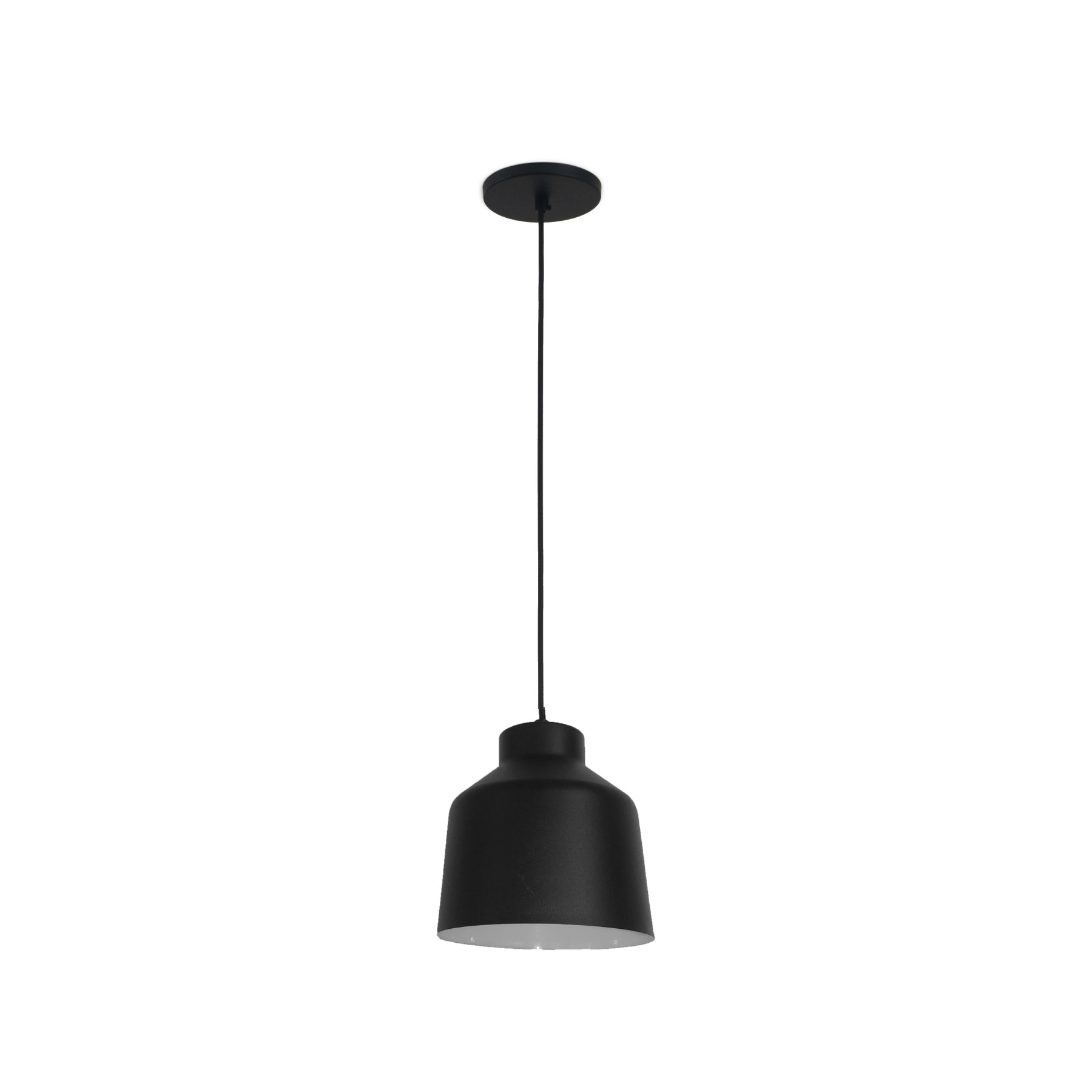 Pendente Redondo 1 Lâmpada Metal Preto Abyssus Auremar