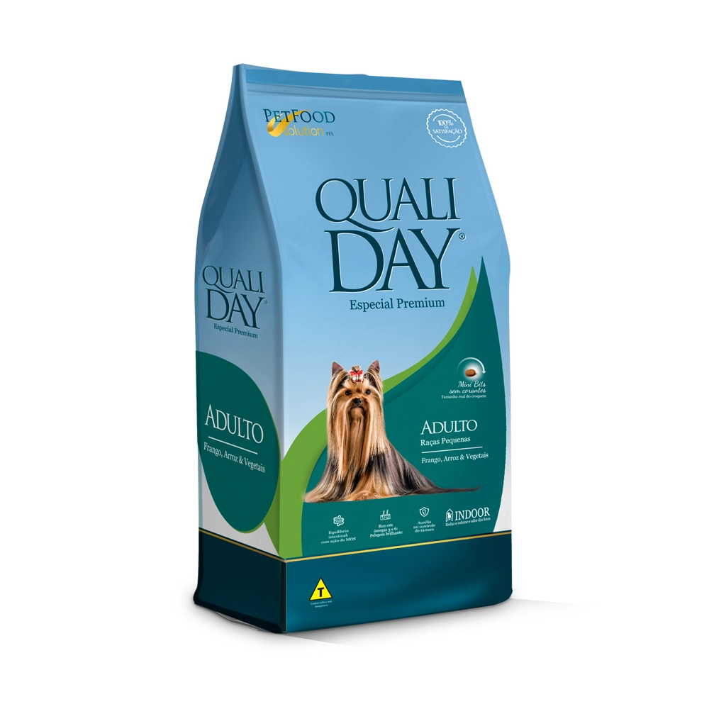 Ração Qualiday Especial Premium Adulto Raças Pequenas Frango. Arroz E Vegetais 15 Kg