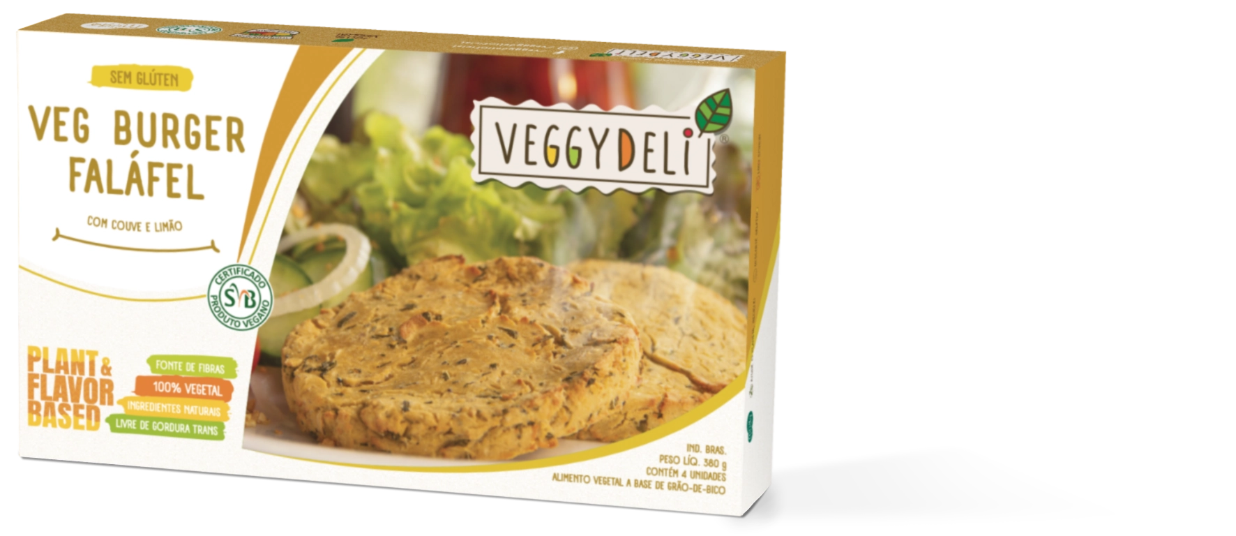 Hambúrguer Vegetal Faláfel Veggy Deli Caixa 380g 4 Unidades