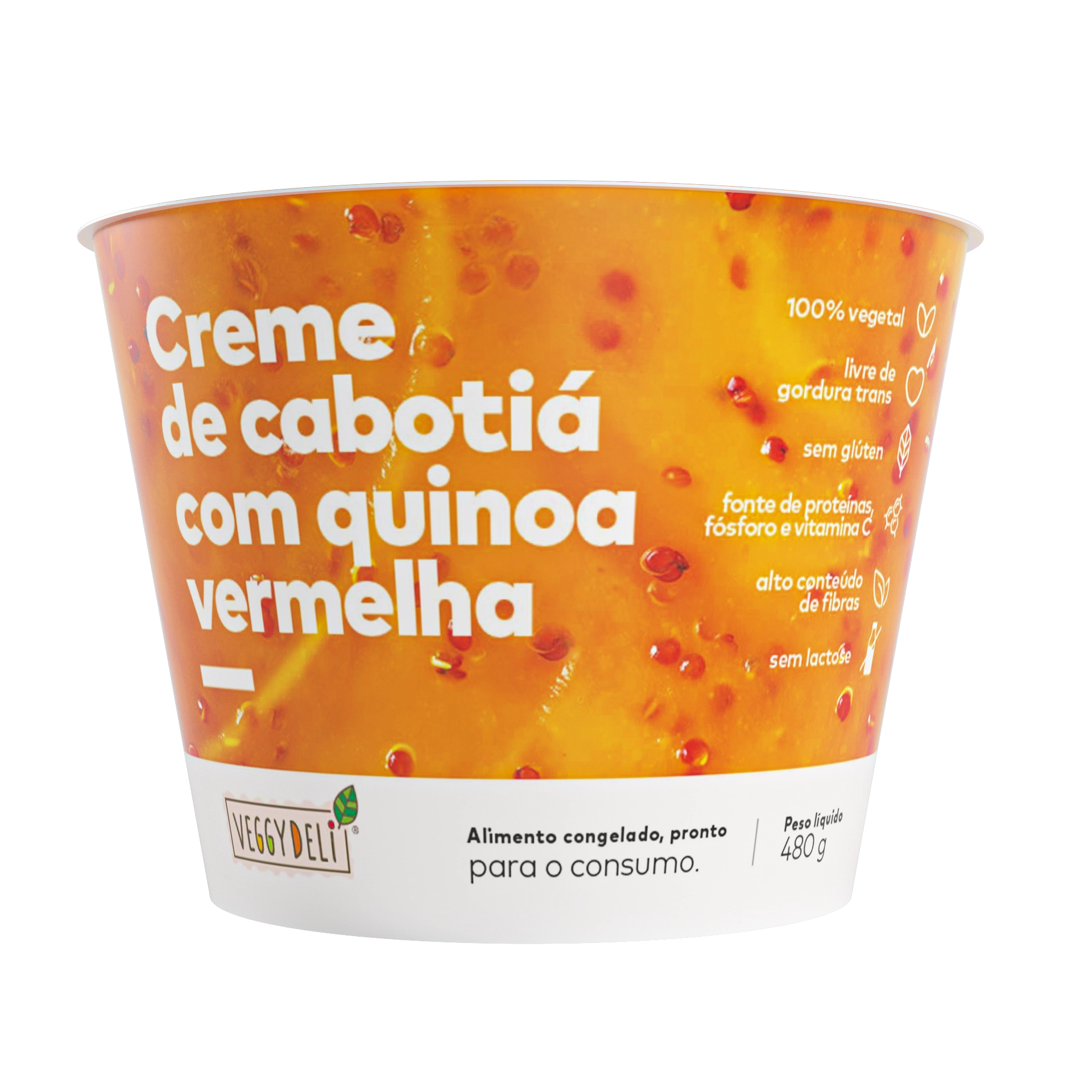 Creme Cabotia C/ Quinoa Vermelha Veggy Deli 480g