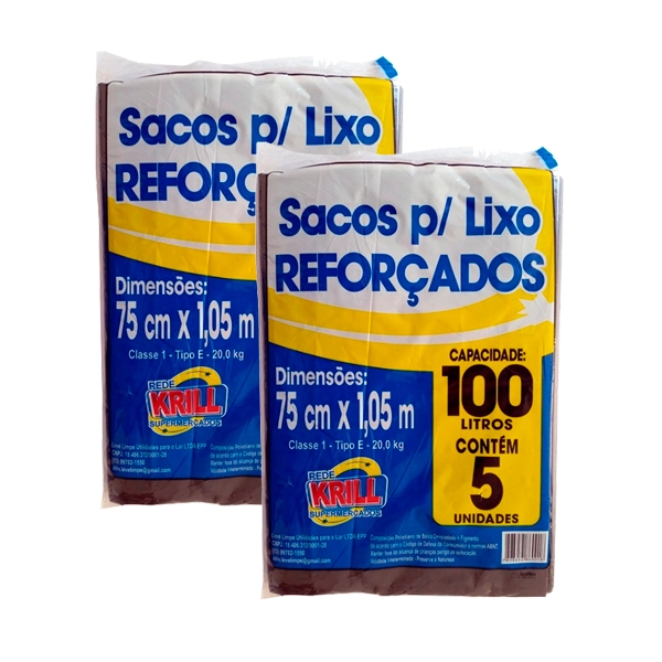 Saco Lixo Rede Krill Reforcado 100l C/5un
