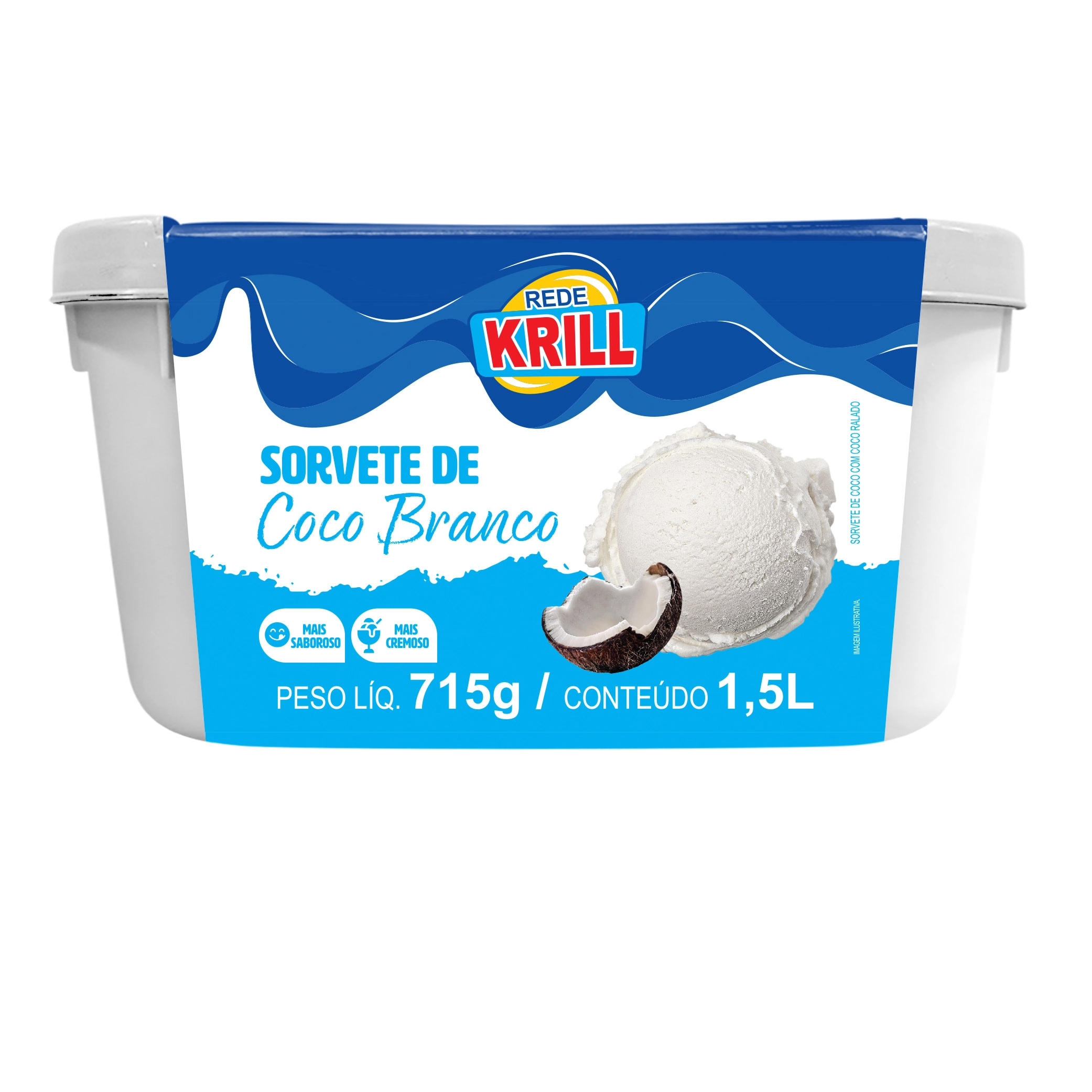 Sorvete Rede Krill Coco Branco 1.5l