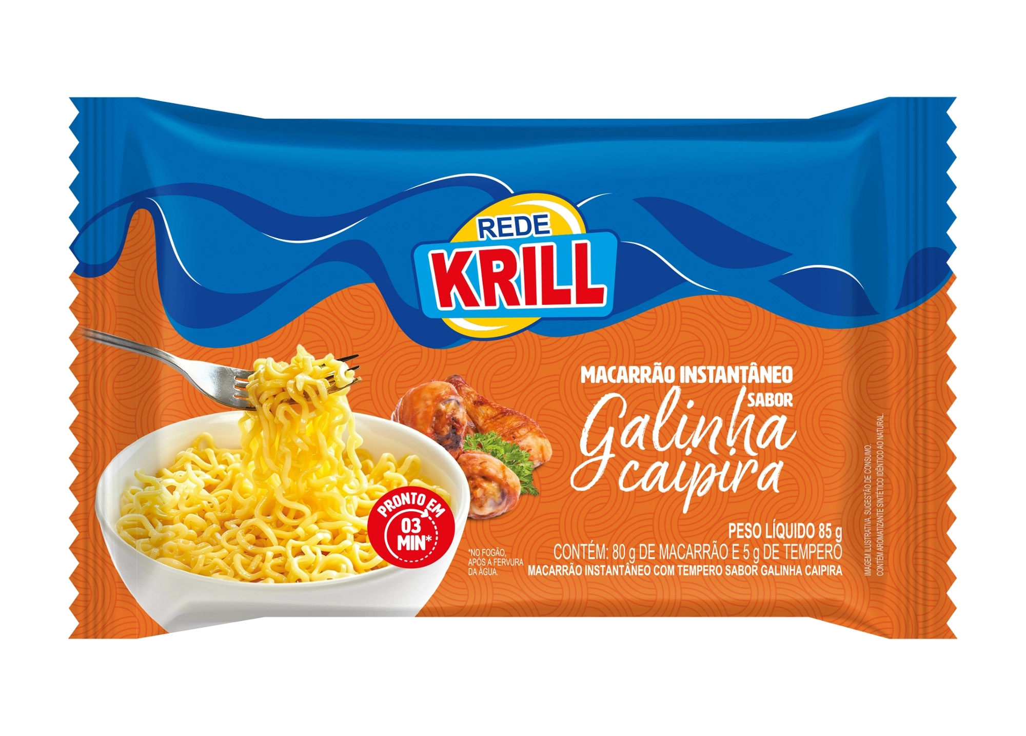 Mac.inst.rede Krill Galinha Caipira 80g Tempero 5g