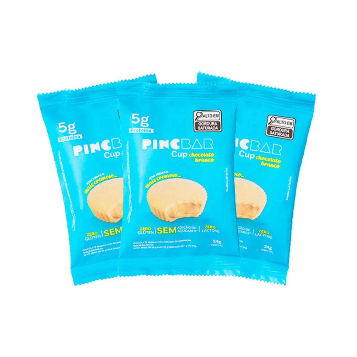 Kit 3X: Snack Proteico Chocolate Branco Pinc Cup 24g