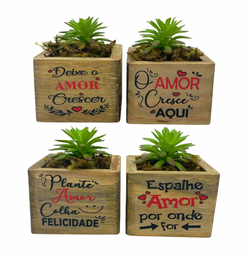 Cachepot Pinus Frases Colorido 2079 Vanjos