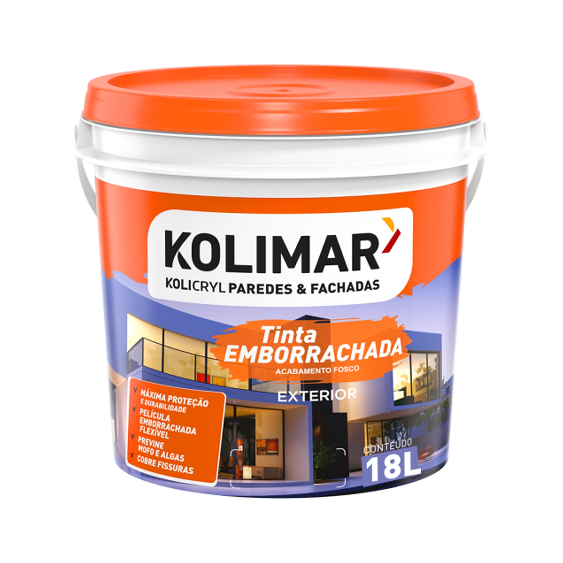 Tinta Impermeabilizante para Fachada e Paredes Concreto Kolicryl 18L Kolimar