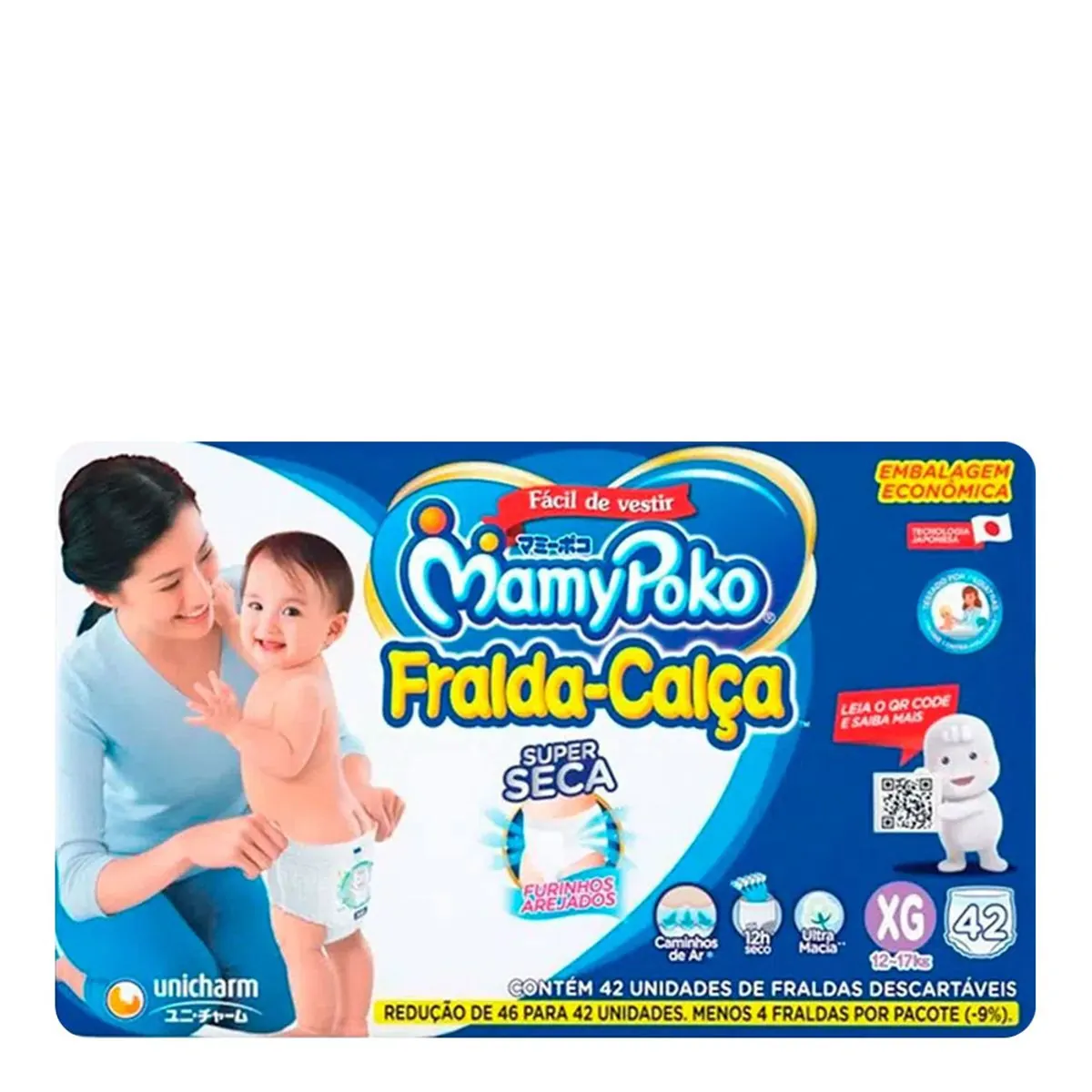 Fralda Descartável Infantil Super Seca Calça Mamypoko Xg Pacote 42 Unidades Embalagem Econômica