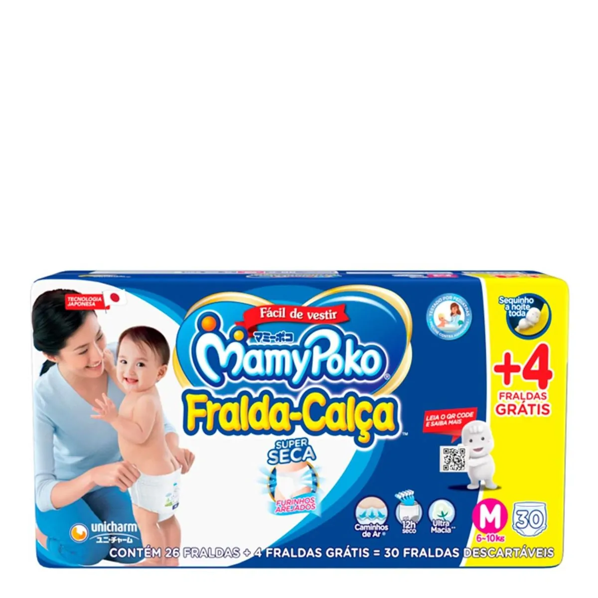 Fralda Descartável Infantil Super Seca Calça Mamypoko M Pacote 26 Unidades Grátis 4 Fraldas