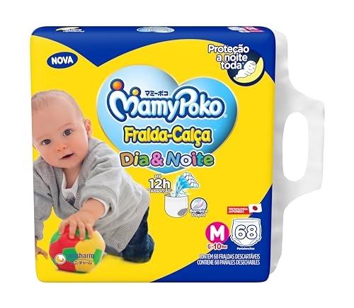 Fralda Descartável Infantil Calça Mamypoko Dia Noite M Pacote 68 Unidades