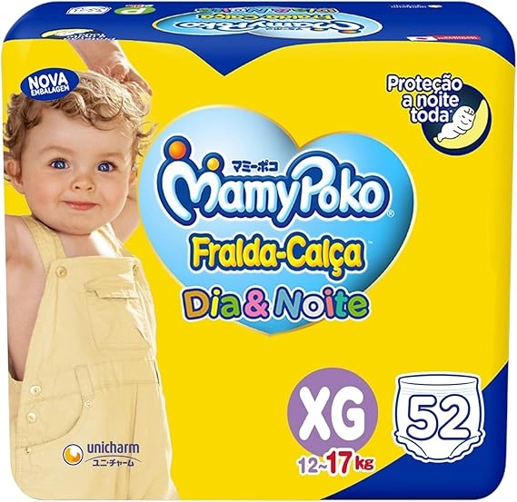 Fralda Descartável Infantil Calça Mamypoko Dia Noite Xg Pacote 52 Unidades