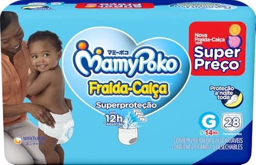 Fralda Descartável Infantil Calça Mamypoko Superproteção G Pacote 28 Unidades