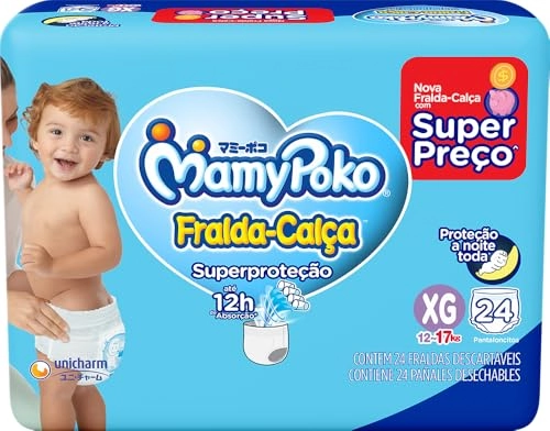 Fralda Descartável Infantil Calça Mamypoko Superproteção Xg Pacote 24 Unidades