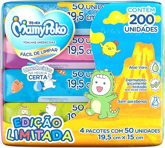 Mamypoko Lenços Umedecidos Edição Limitada 200 Unidades