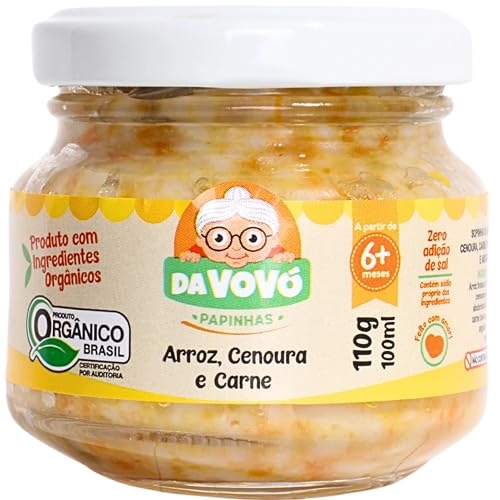Papinhas Orgânica Arroz, Cenoura E Carne Da Vovó 100ml