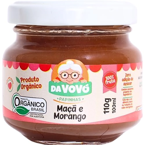 Papinha Da Vovó Morango Com Maçã Orgnico Vd 100 G