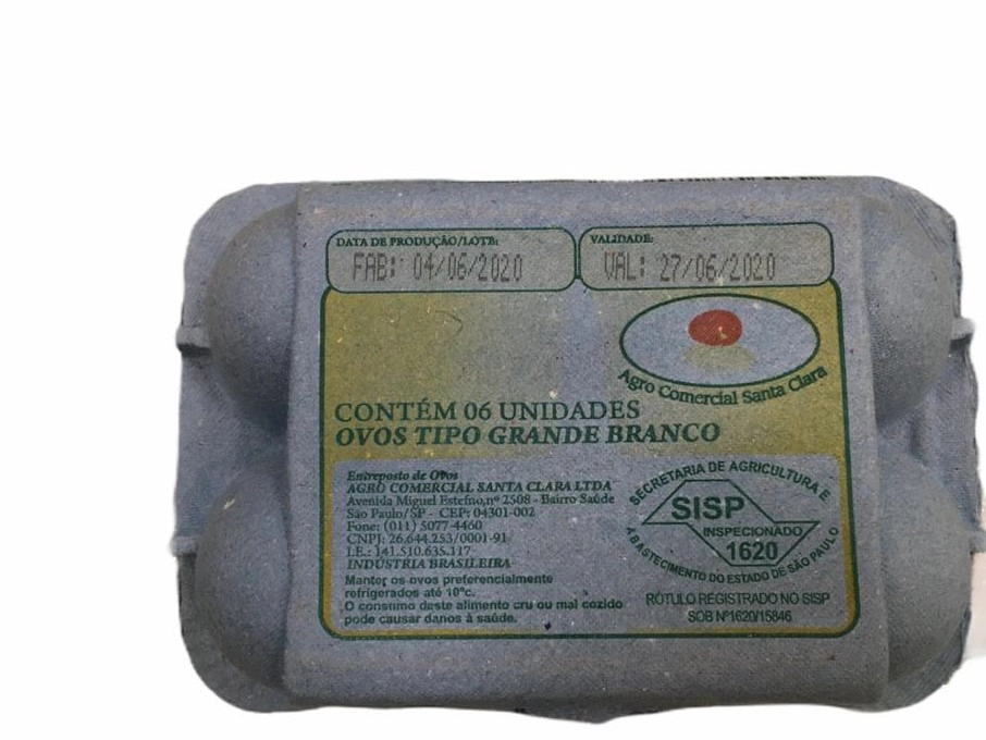 Ovos Grande Branco Polpa Santa Clara C/6