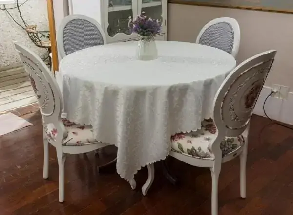 Toalha Mesa Casa Argivai 220cm Arab.perola Redonda