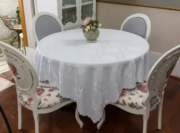 Toalha Mesa Casa Argivai 2200cm Jade Perola Redonda