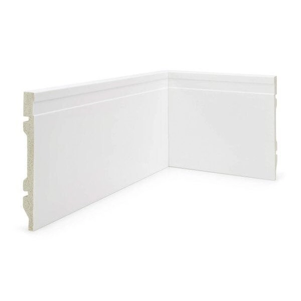 Rodapé De Poliestireno 15cmx15mmx2,40m Frisado Nfr   Branco Frisado