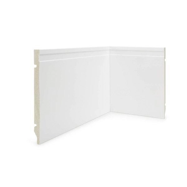 Rodapé De Poliestireno 240cm X 15mm X 2,40m Frisado Nfr Rodapés Branco