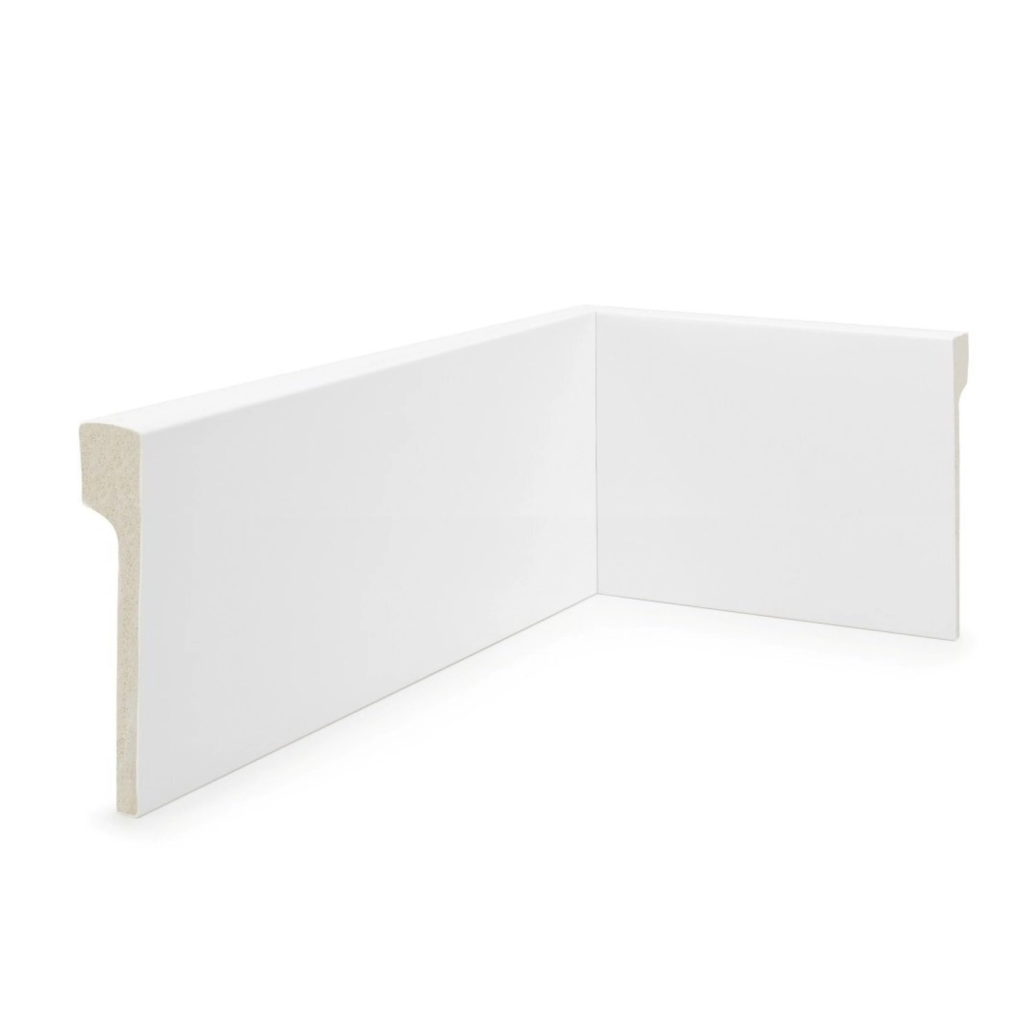 Rodapé De Poliestireno 12cmx20mmx2,40m Sobrepor Liso Nfr   Branco