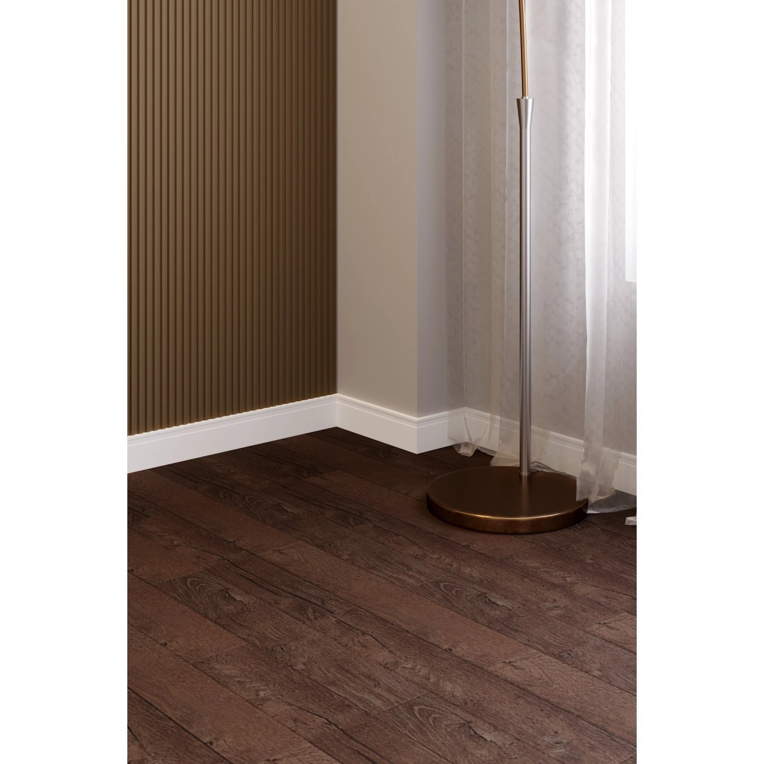 Rodapé De Poliestireno 10cmx15mmx2,40m Frisado Nfr   Branco Liso