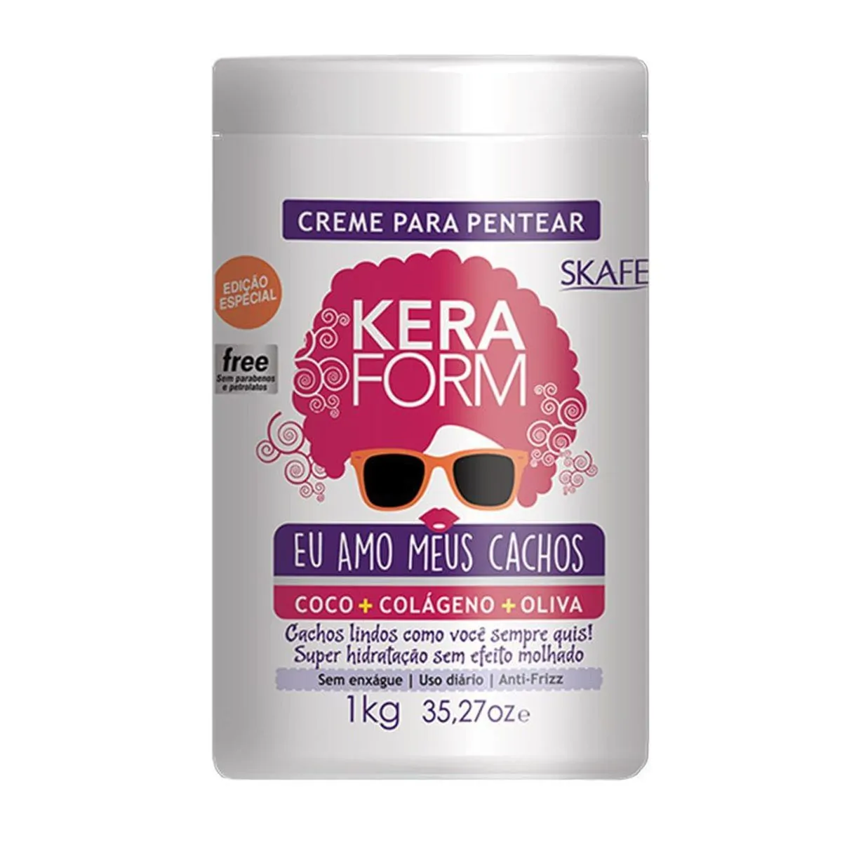 Cr P/pent Skafe Keraform 1000g Eu Amo Meus Cachos