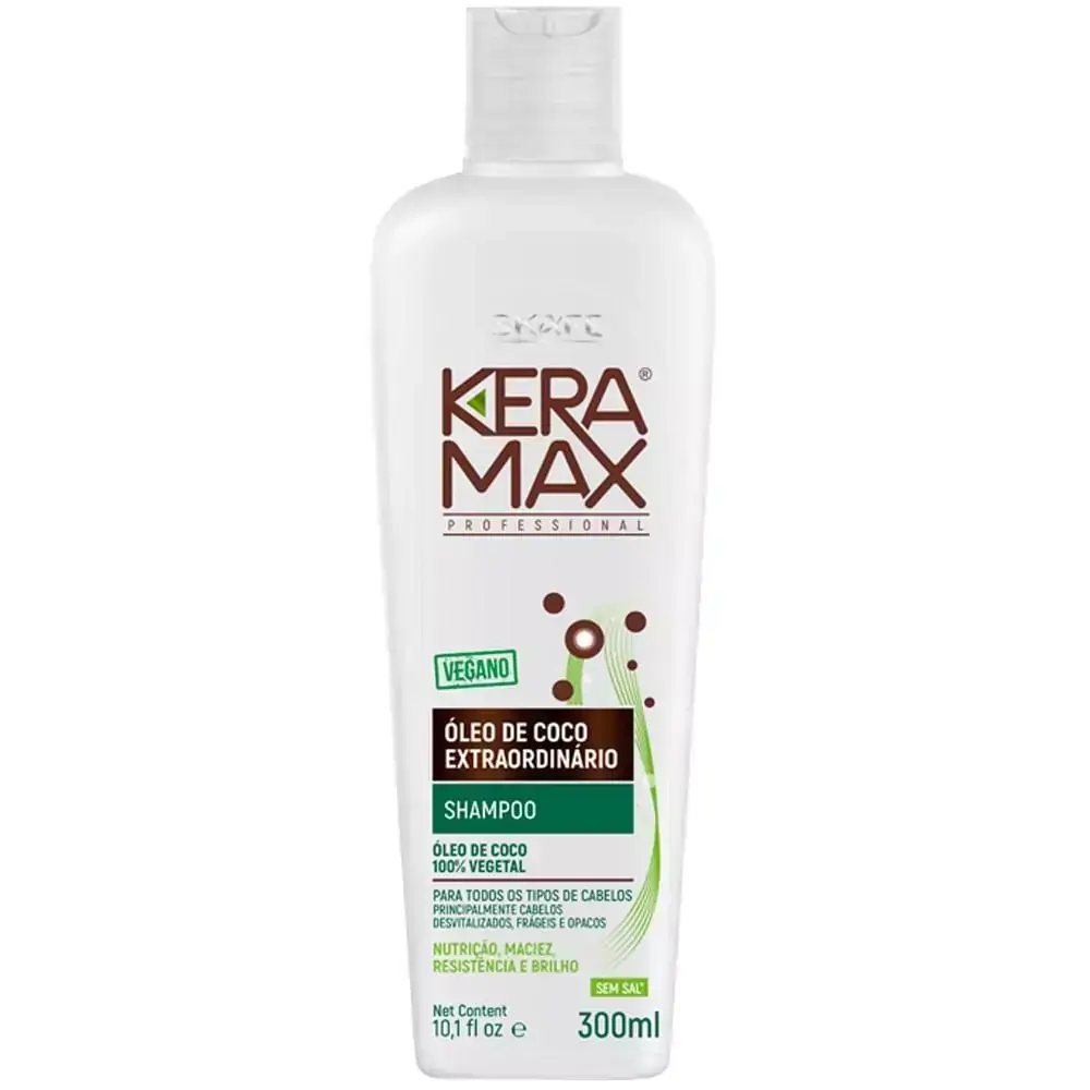 Shampoo Keramax Liso Óleo De Coco Extraordinário 300ml