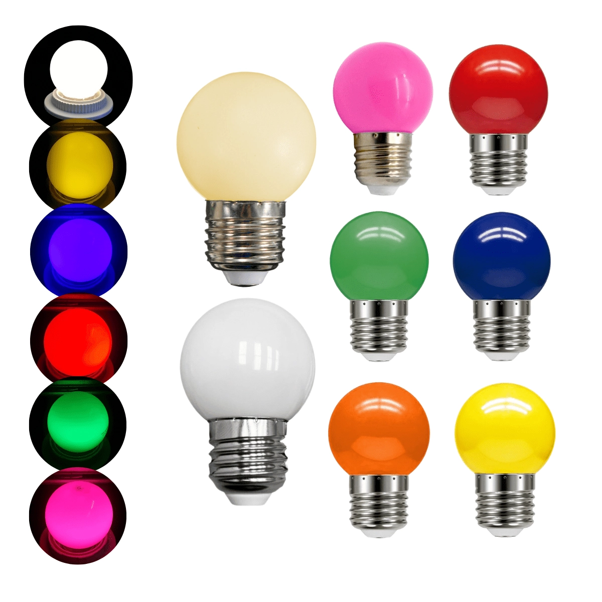 Lâmpada Led Modelo Bolinha Led 1w Decorativa Rosca E27 - Verde - 220v