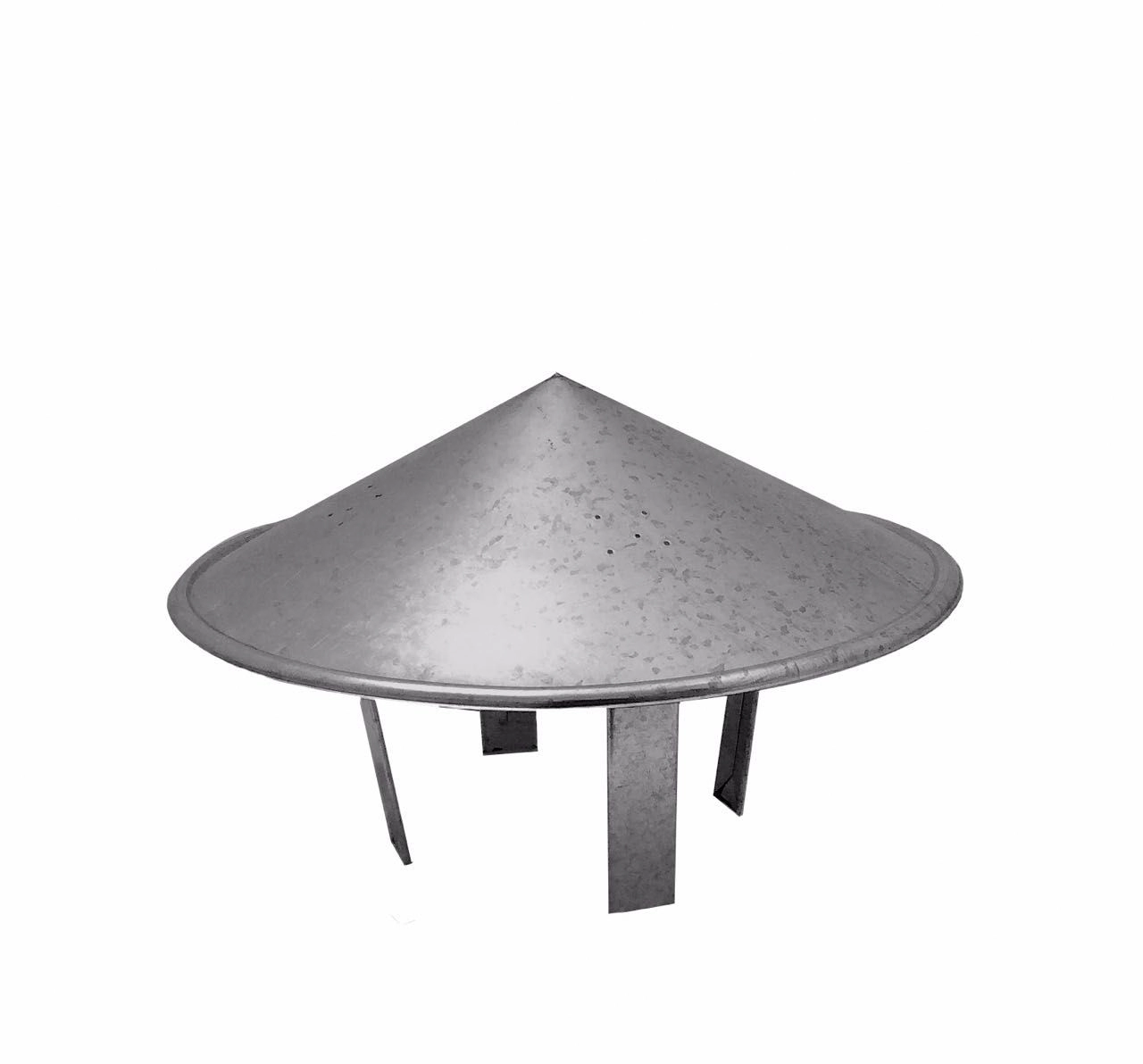 Chapéu Chinês Galvanizado Para Dutos De 100 Mm Para Topo De Chaminé