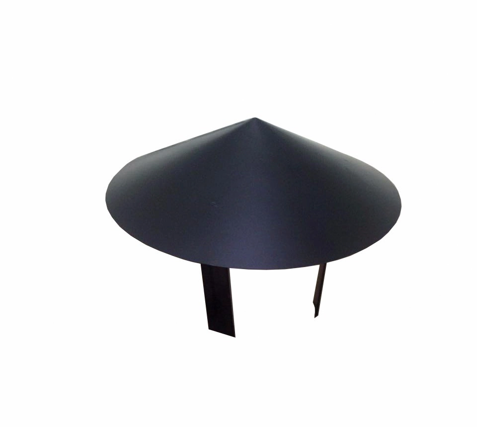 Chapéu Chinês Preto Para Dutos De 250 Mm De Diâmetro Para Topo De Chaminé