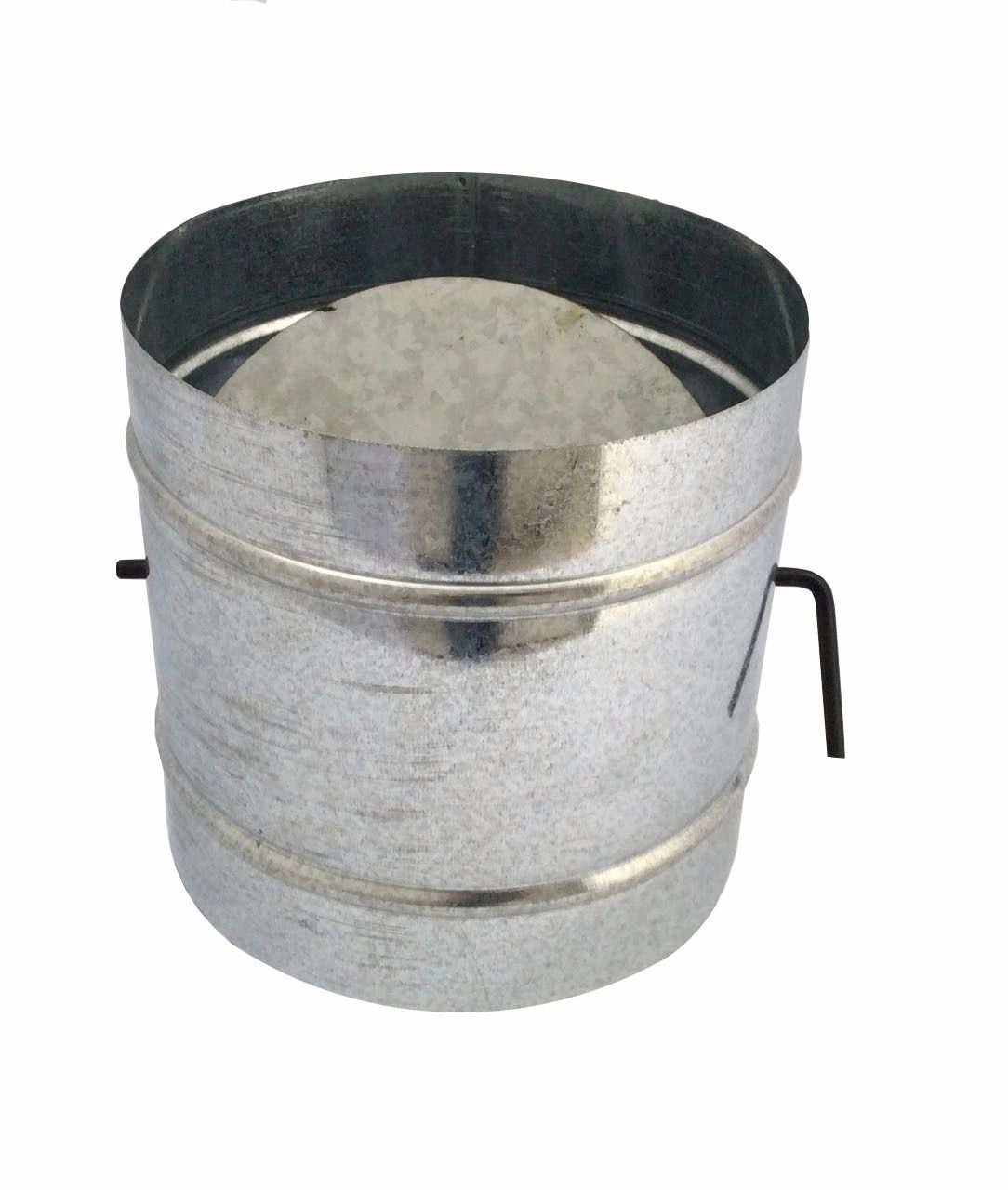 Registro/dumper Galvanizado Para Chaminé Churrasqueira 100mm De Diâmetro