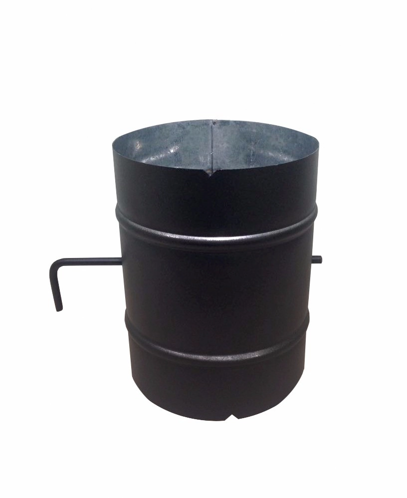 Registro / Dumper Preto Para Chaminé De 130 Mm De Diâmetro