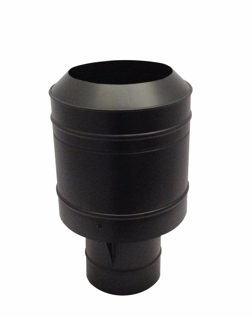 Chapéu Preto Tipo Canhão Sputinik Para Chaminé De 130 Mm De Diâmetro.