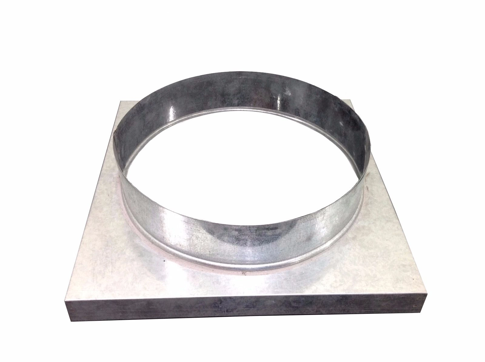 Adaptador Galvanizado De Quadrado 30 5 X 30 5 Cm Para Redondo 200 Mm De Diâmetro