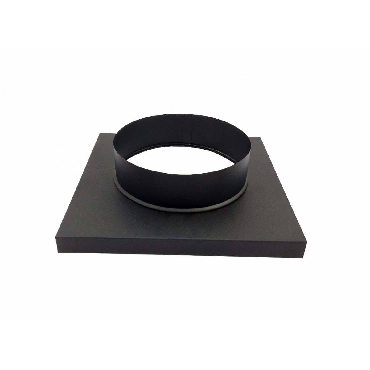 Adaptador Preto De Quadrado 30 5 X 30 5 Cm Para Redondo 150 Mm De Diâmetro