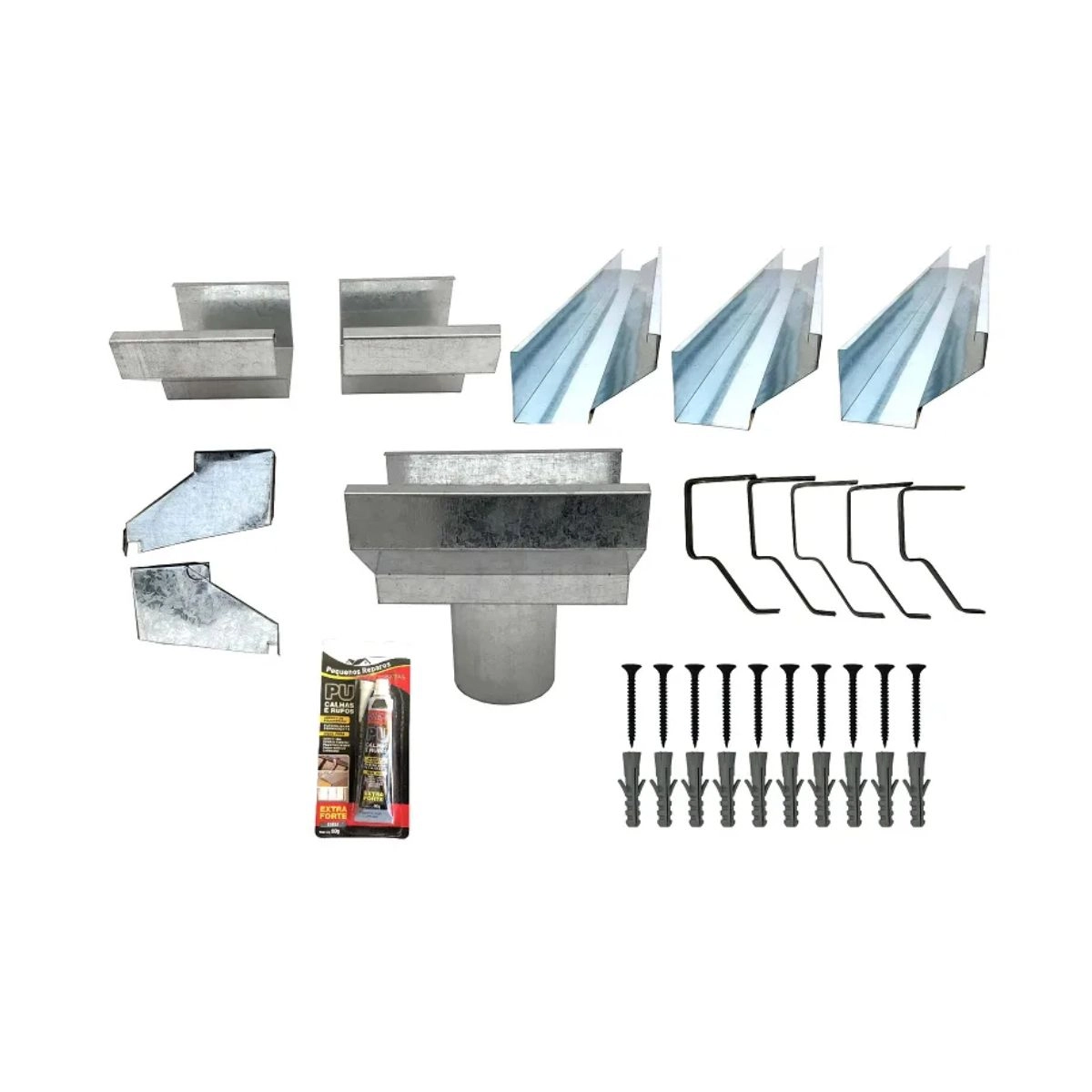 Kit Calha Beiral Galvanizada Para Casa Com 6 Metros