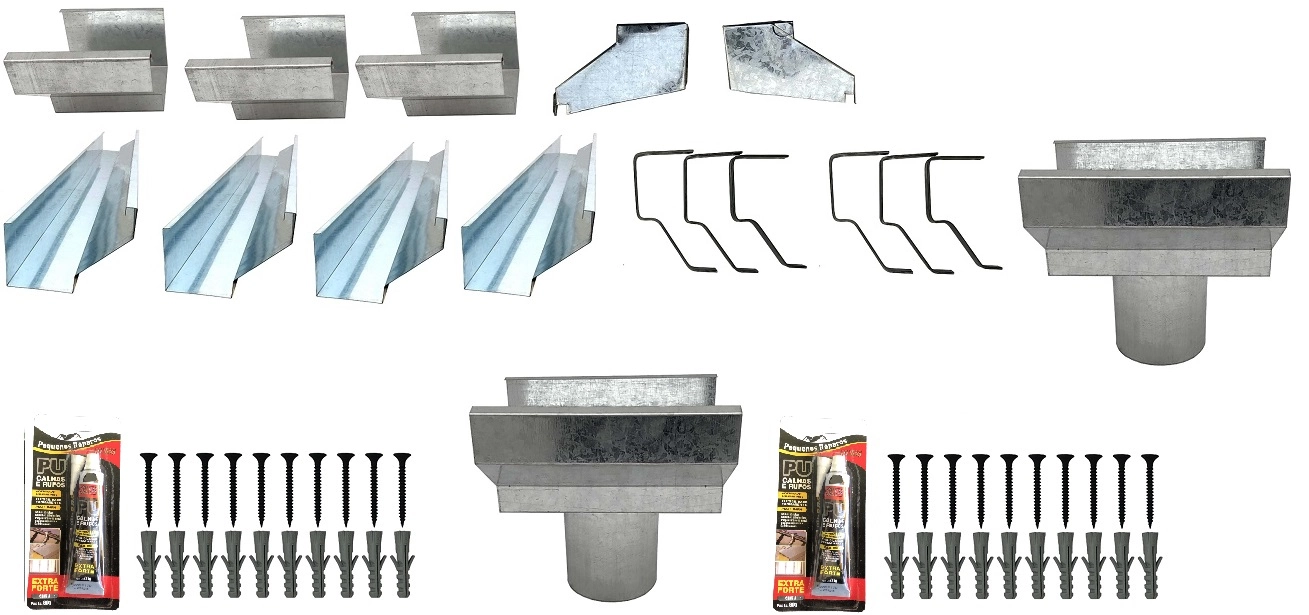 Kit Calha Telhado Beiral 8 Metros Calha Galvanizada