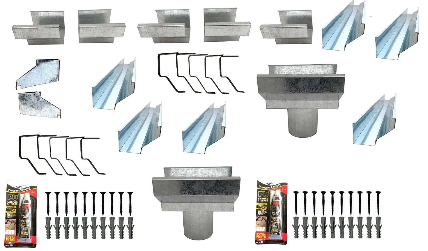 Kit Calha Telhado Beiral 12metros Calha Galvanizada