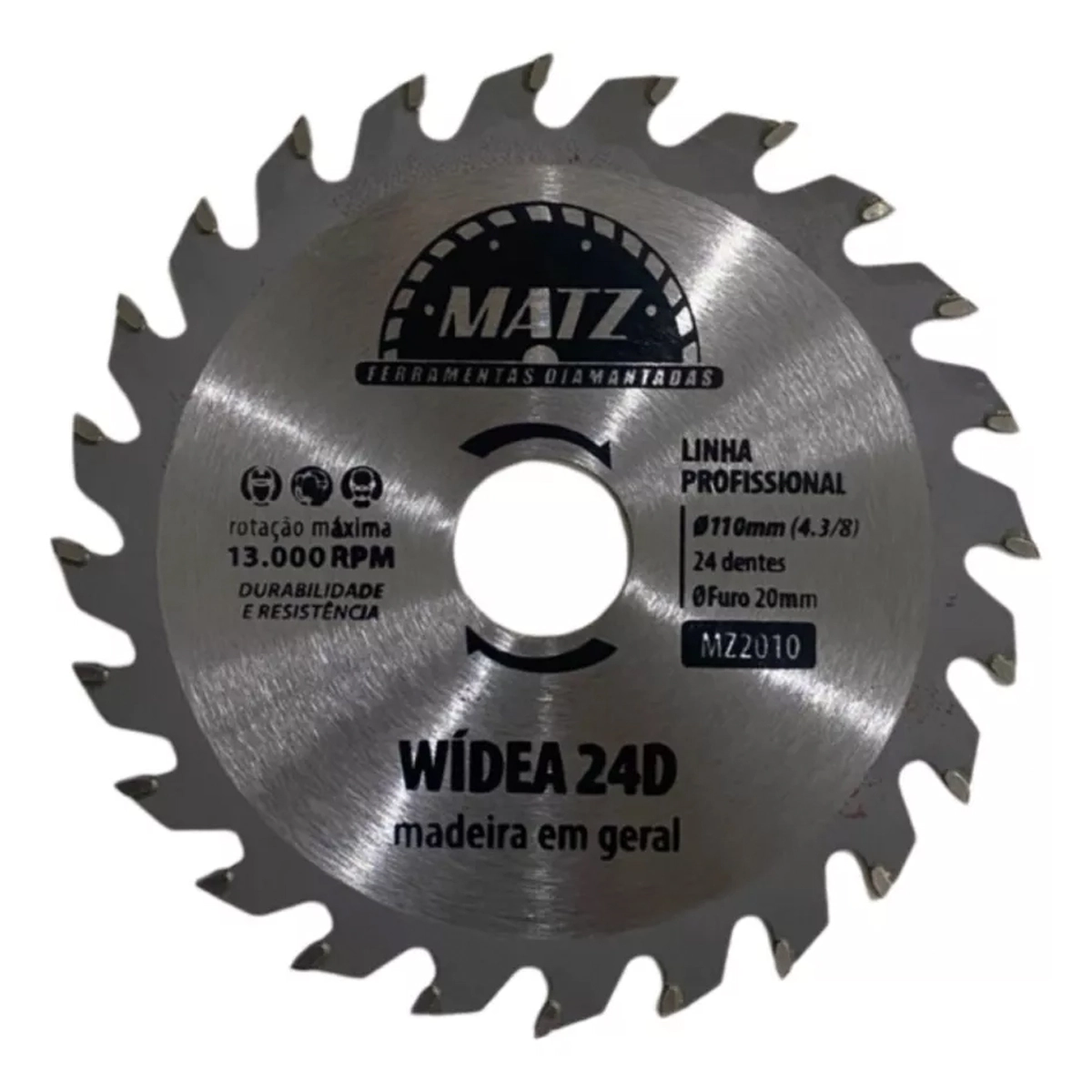 Disco Serra Wídea P/ Madeira 24 Dentes 110mm X 20mm Matz